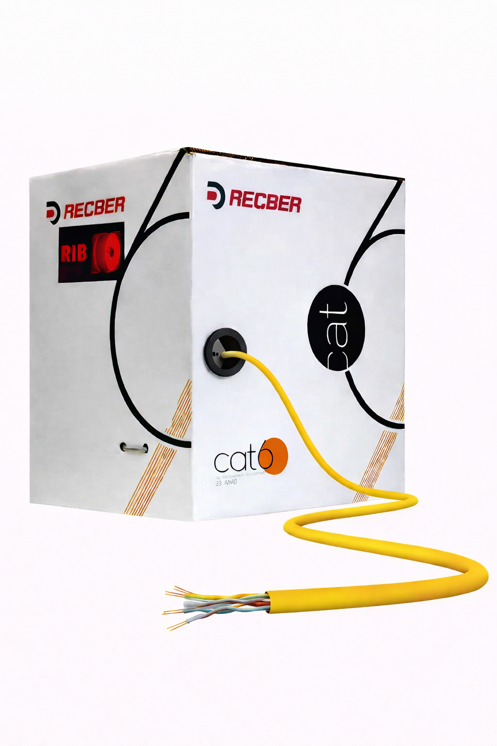 Reçber Cat6 Hf Ethernet Data Kablosu Sarı 305 Metre (Kutu)