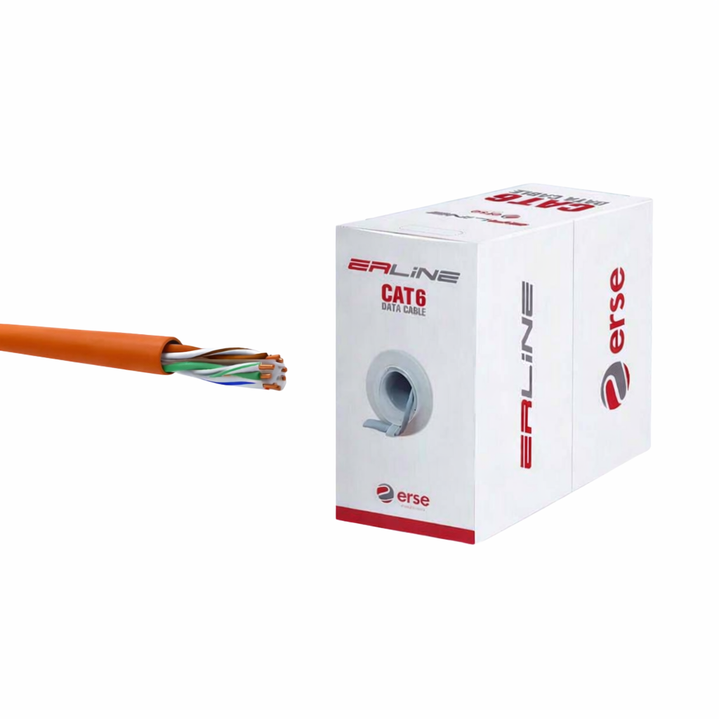 Erse Cat6 HF Ethernet Data Kablosu Turuncu 305 Metre Kutu