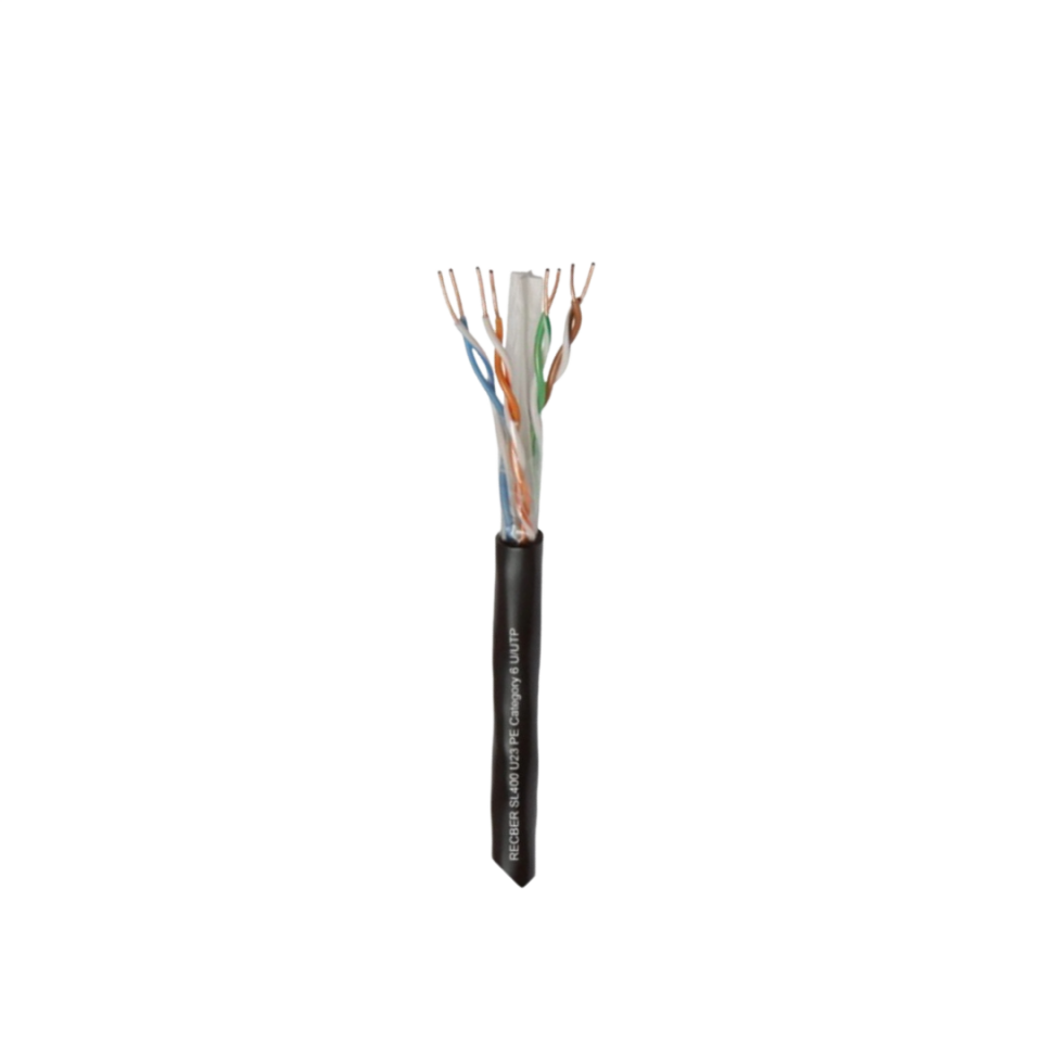 Reçber 506025 CAT6 HF Dış Ortam Ethernet Kablosu Siyah 305 Metre Kutu U/UTP SL400